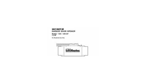 Liftmaster 1 2 Hp Security Plus Garage Door Opener Manual | Dandk Organizer