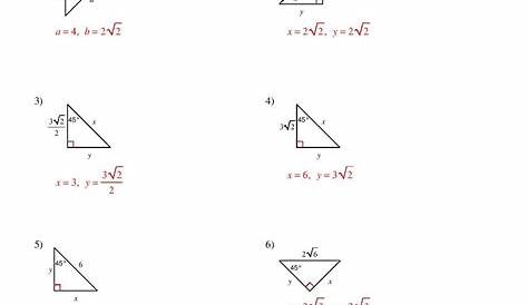30 60 90 Triangles Worksheet Answer Key