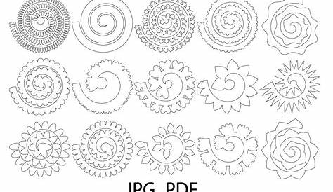 Rolled Flower Svg Flowers Template Rolled Paper Flowers Svg | Etsy in