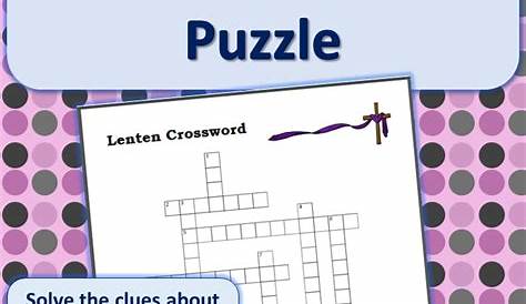 lent crossword puzzle printable
