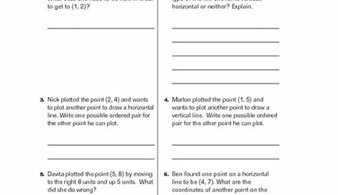 Plot Points Worksheet for 4th - 6th Grade | Lesson Planet