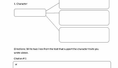 first grade character traits worksheet