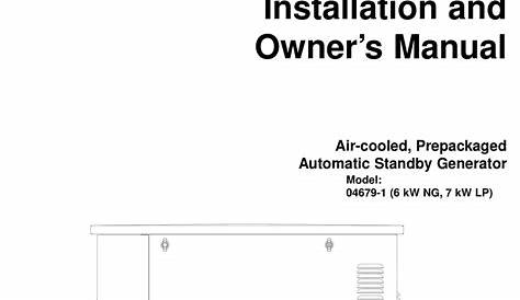 GENERAC POWER SYSTEMS 04679-1 INVERTER INSTALLATION AND OWNER'S MANUAL