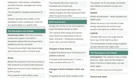 7.1: Earth's Climate System Cheat Sheet by [deleted] - Download free