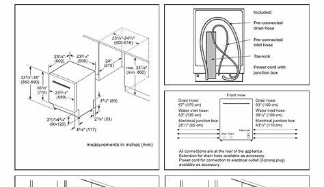 24" recessed handle dishwasher, Installation details | Bosch SHE65T52UC