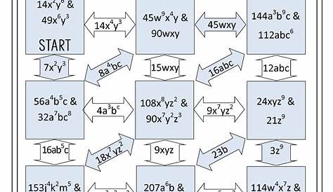 gcf factoring worksheets