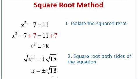 Solving Quadratic Equations Using Square Roots Worksheet - Worksheets