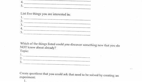 2010-2011 5th Grade Science: Science Fair Packet Online