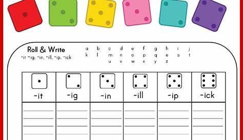 Roll & write for short vowel words - The Measured Mom