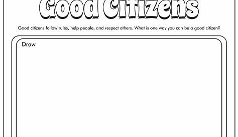 good citizen worksheets kindergarten