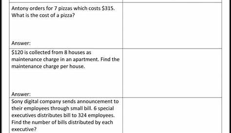 Math Worksheets For Grade 8 Algebra With Answers Printable Revision