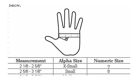 hockey gloves size chart