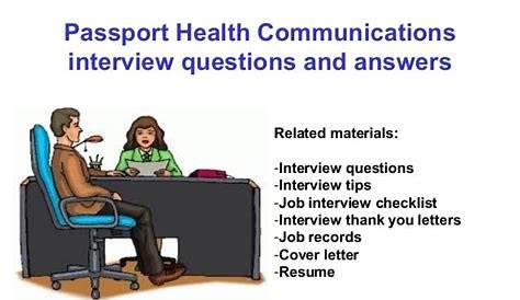 Passport health communications interview questions and answers