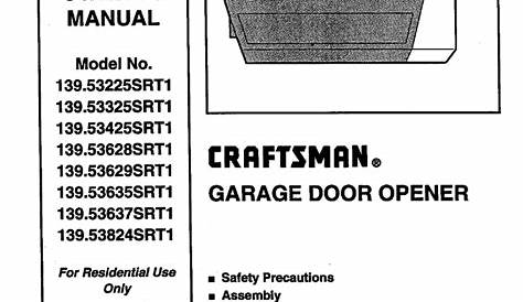 18 Unique Craftsman 1/2 Hp Garage Door Opener Manual Model 139