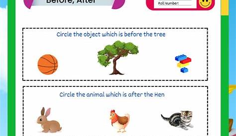 Free Fun and Easy Nursery Maths: What Comes Before and After Worksheet