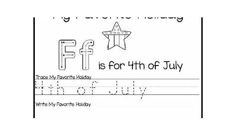 My Favorite Holiday-4th of July Trace and Color Worksheets. Preschool