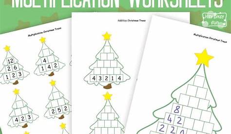 Christmas Math Worksheets Multiplication Tree - Itsy Bitsy Fun