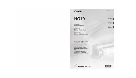 Canon HG10 Instruction manual | Manualzz