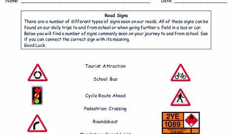 Road signs Worksheet