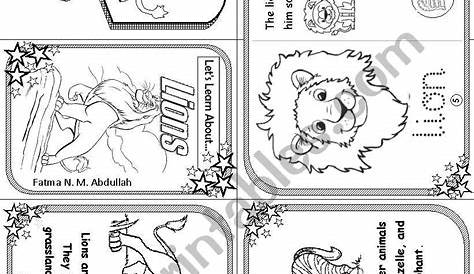 Let´s Learn About Lions [ Beginners / Minibook ] - ESL worksheet by
