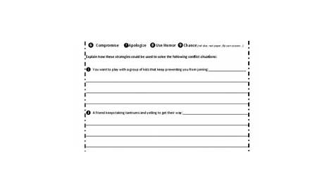 sibling conflict resolution worksheets