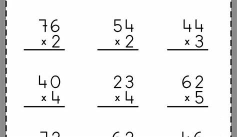 1-Digit x 2-Digit Multiplication Worksheets