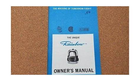 rainbow vacuum owners manual