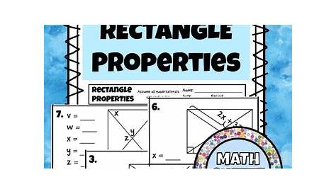 properties of rectangles worksheets answers