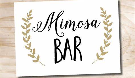 INSTANT DOWNLOAD Mimosa Bar Sign Black and Gold Wedding Sign 5x7