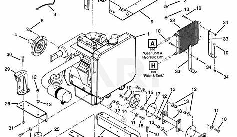 Gravely 990003 (000101 - ) PM-350 21 HP Kubota Parts Diagram for Engine