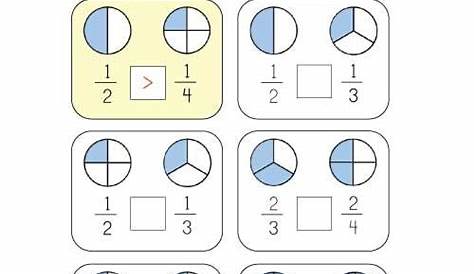fraction comparison worksheet grade 3
