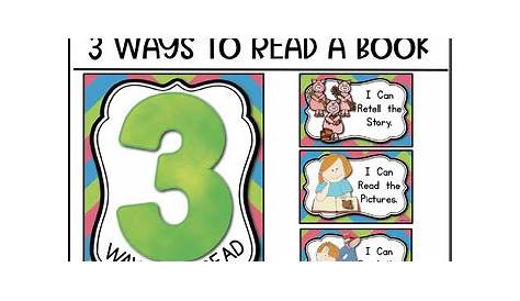 Three Ways to Read {Classroom Anchor Chart} Kindergarten Reading Workshop