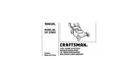 craftsman lawn mower instruction manual