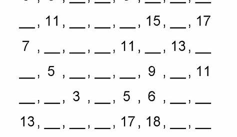 number patterns worksheets