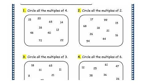 multiples worksheet grade 4