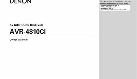 DENON AVR-4810CI OWNER'S MANUAL Pdf Download | ManualsLib