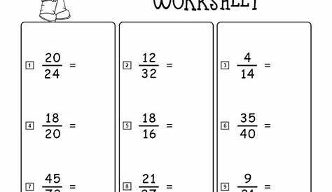 simplify fractions worksheet with answers