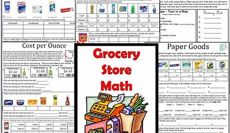 grocery store math worksheets