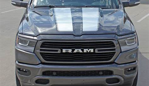 Blackout Muscle Ram Graphic vinyl hood decal Dodge Ram 1500 truck Matte