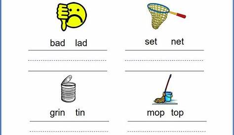 Grade 1 vocabulary worksheet match pictures to words and write the