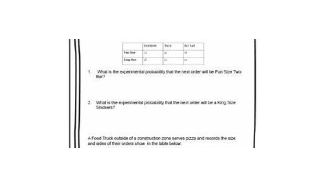 probability math worksheets for 7th grade