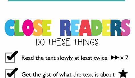 Close Reading Anchor Chart | Ms. Houser