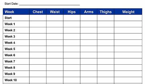 weight loss tracking chart