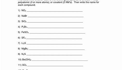 50 Naming Ionic Compounds Worksheet Answers in 2020 | Covalent bonding