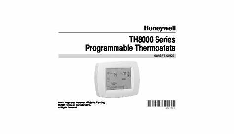 Honeywell TH8000 Series Programmable Thermostats Owners Guide