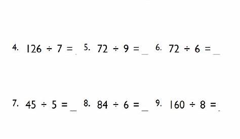 4th Grade Division Worksheets 4th Grade Division Problems With Answers