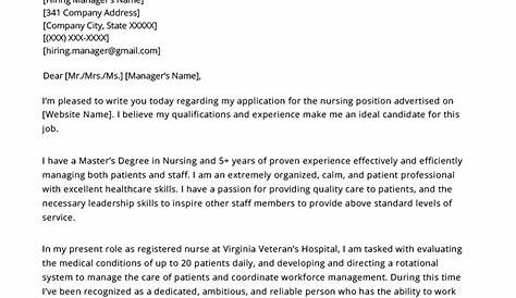 Nursing Cover Letter Example | Resume Genius