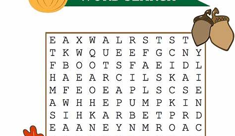 Fall Word Search - Best Coloring Pages For Kids