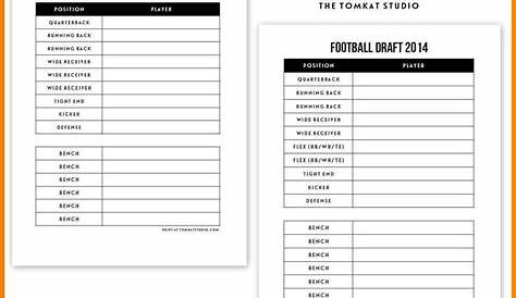 fantasy football depth charts printable