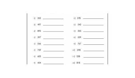 rounding with vertical number lines worksheet